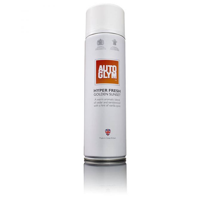 Best smelling interior car. Golden Sunset. Autoglym Hyperfresh car spray. Air fresheners spray. aerosol spray scent
