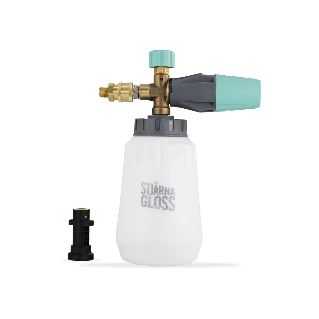 Stjarnagloss Sno Snow Foam Gun. Foam lance. With Karcher connection. Best foam lance like Autoglym Polar Blaster. ph neutral snow form. thick snow foam. pre wash snow foam. best snow foam. Like Autoglym Polar Blast, ADBL Yeti. Stjarnagloss Ireland, Stjarnagloss Cork Ireland.