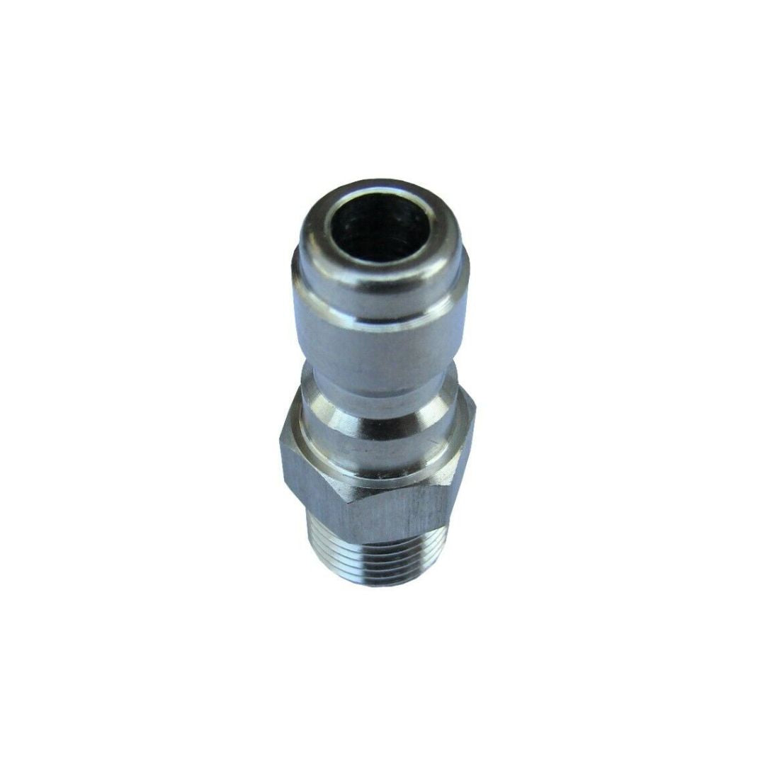 Stainless Steel 1/4" Quick Release compact mini coupling easy to use connection system makes changing attachments quick and easy. Fits all our Foam Gun Lances as well as stubby gun.