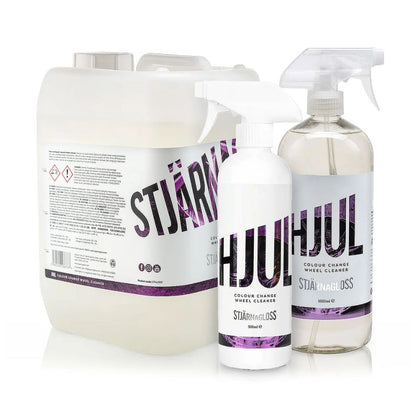 Stjarnagloss Hjul colour changing wheel cleaner and fallout remover in 500ml, 1L and 5L bottle. Stjarnagloss Ireland