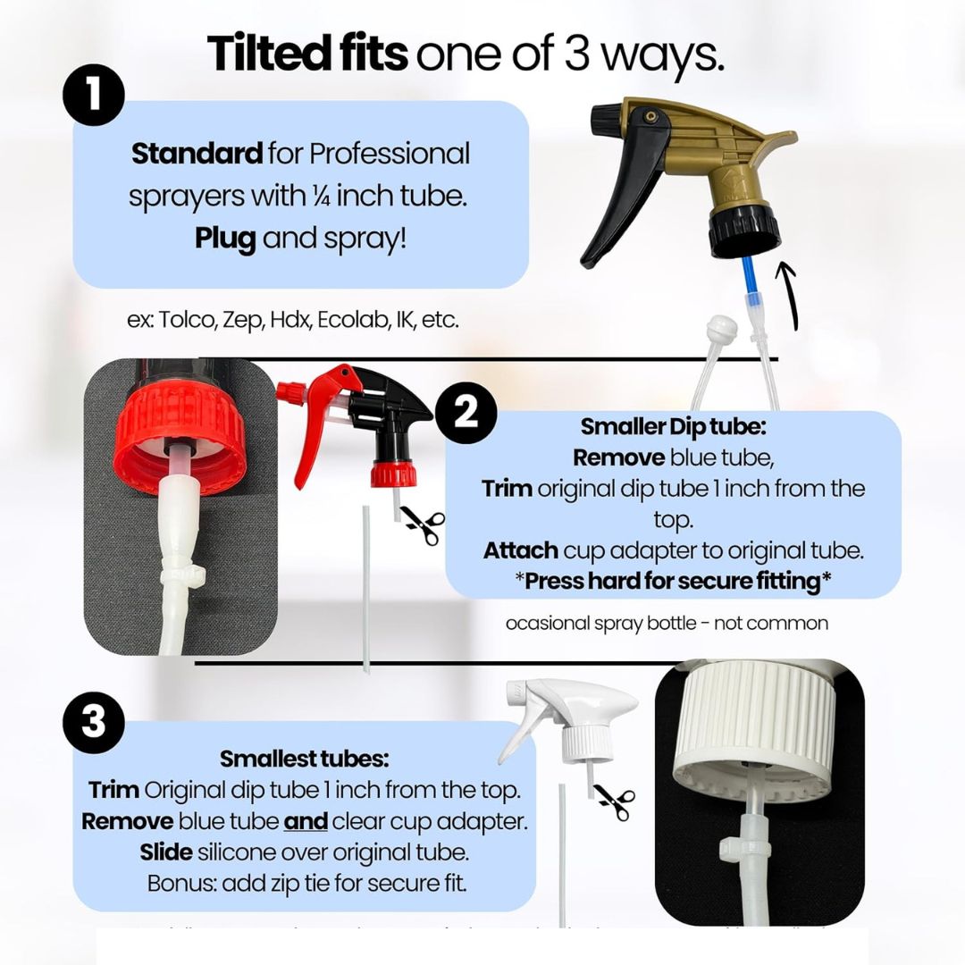 Tilted Spray Adapter - Turn Any Spray Bottle into a 360° Sprayer!
