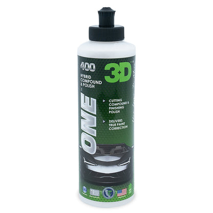 3D One is the best known 3D compound out there. Raving feedback from professionals and enthusiast makes this one step compound a great solution for removing lighter scratches and give the car a nice gloss. 3D Ireland