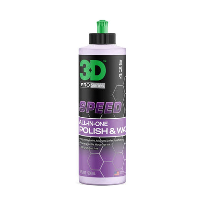 Bottle of 3D Pro Series Speed All-In-One Polish & Wax on a white background