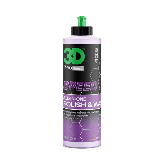 Bottle of 3D Pro Series Speed All-In-One Polish & Wax on a white background