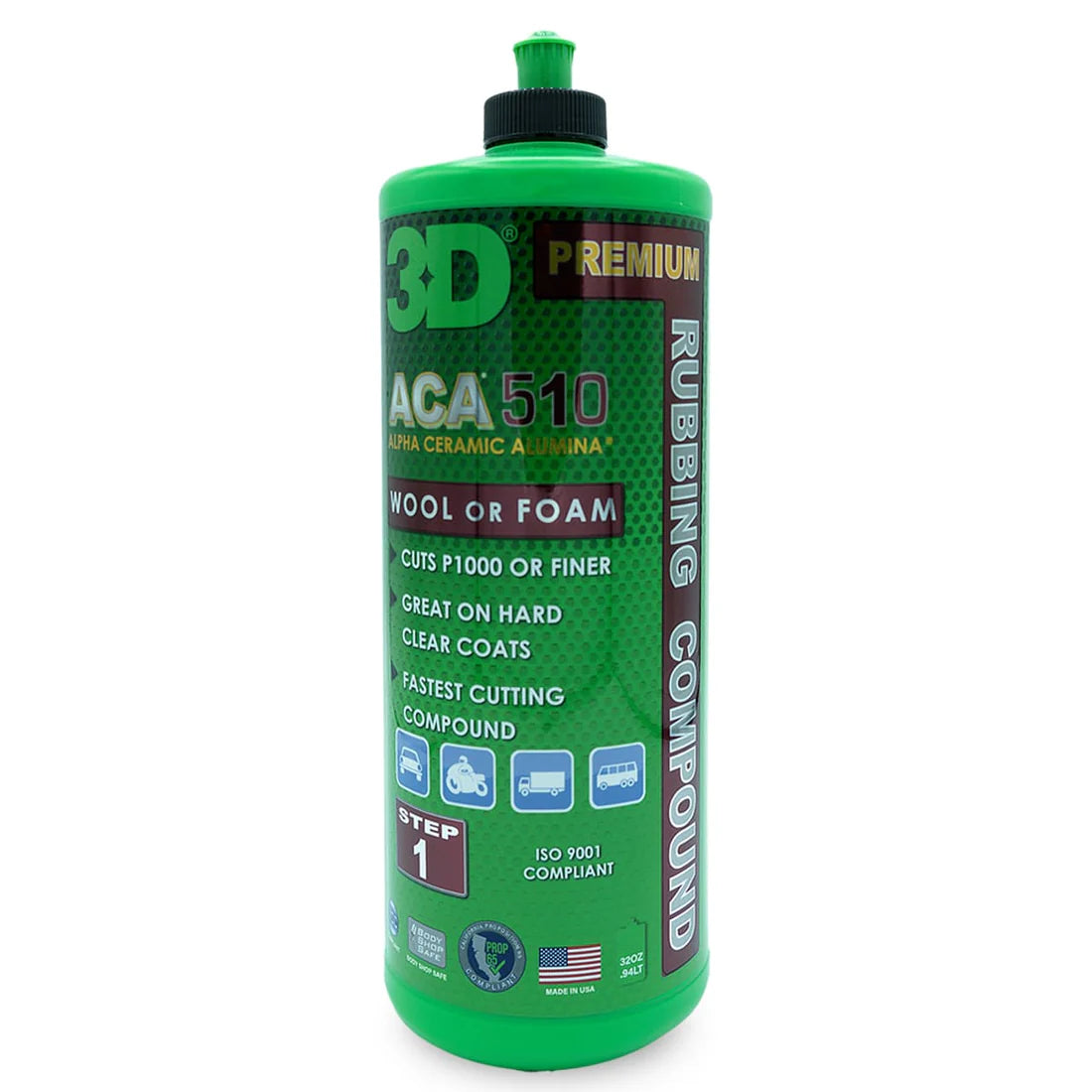 3D ACA 510 Premium Cutting Compound 8oz (236ml). quick cutting polish to remove scratches. 3D Ireland