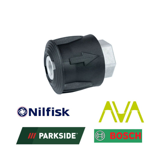 8mm AVA, Bosch, Parkside, Stihl Nilfisk Adapter for Stubby Quick Release Trigger Gun. Snow foam trigger lance. Adapter Nilfisk short trigger gun. washme Ireland