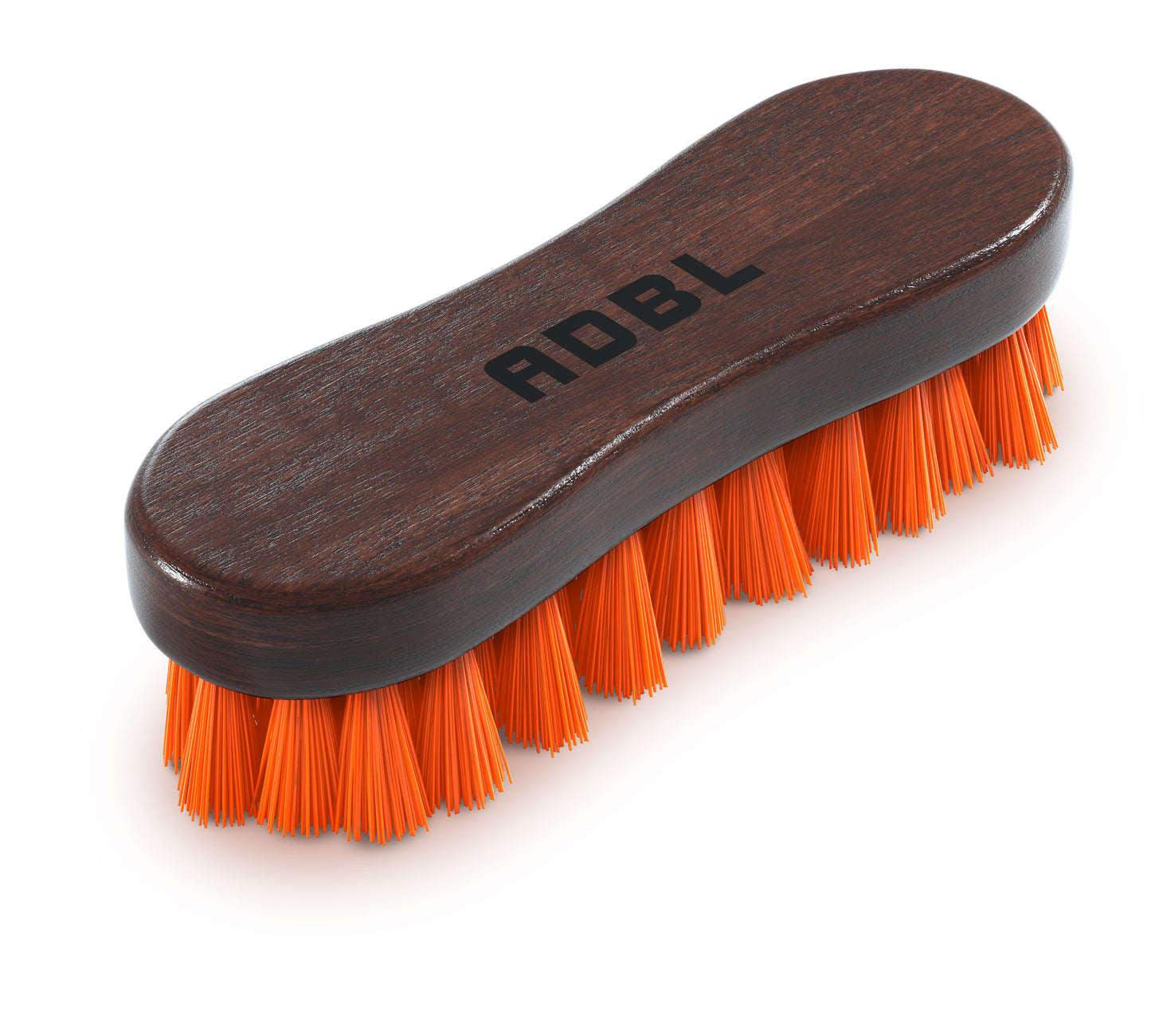 ADBL Textile Brush. Wooden top and orange brushes. ADBL Cork Ireland. Alcantara seat