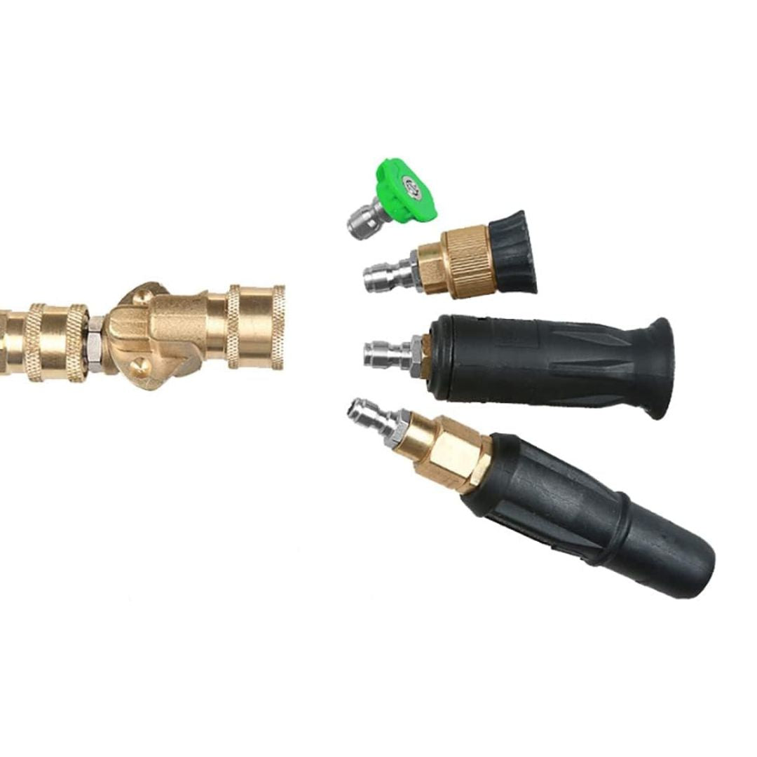 Brass Pivoting Coupler|Adaptor for High Pressure Washer Tips 1/4 Inch Quick Disconnect 180 Degree 5 Adjustable Angles for Clean Tool