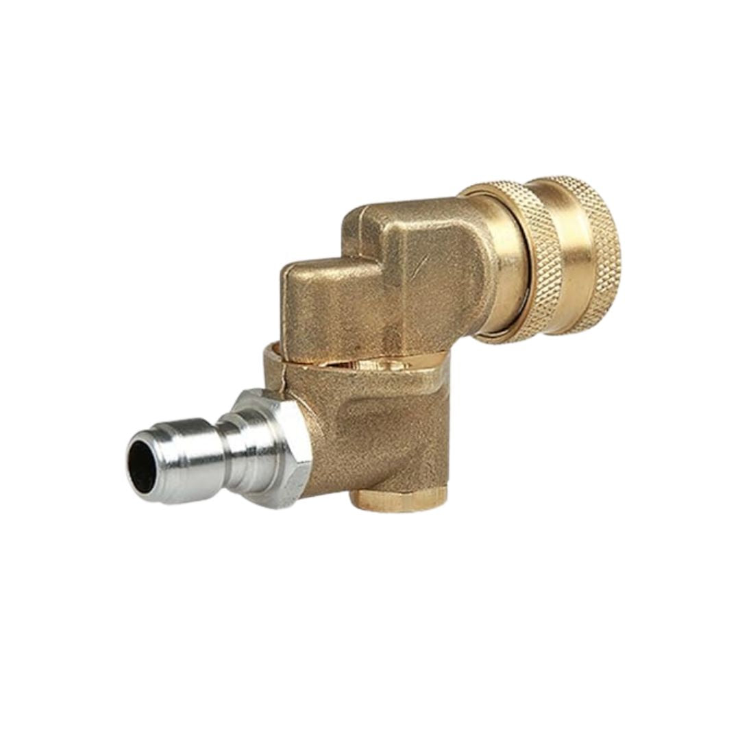 Brass Pivoting Coupler|Adaptor for High Pressure Washer Tips 1/4 Inch Quick Disconnect 180 Degree 5 Adjustable Angles for Clean Tool