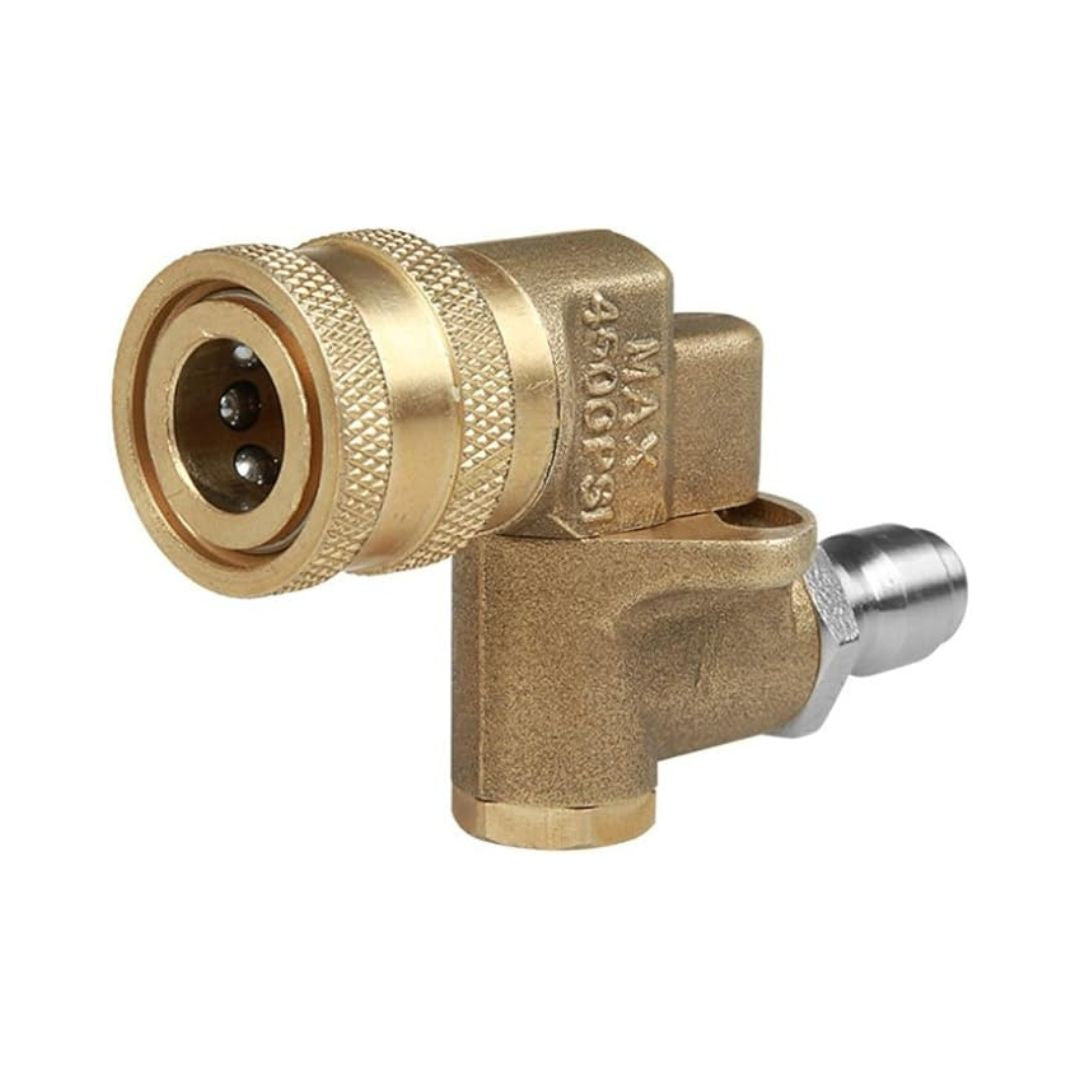 Brass Pivoting Coupler|Adaptor for High Pressure Washer Tips 1/4 Inch Quick Disconnect 180 Degree 5 Adjustable Angles for Clean Tool