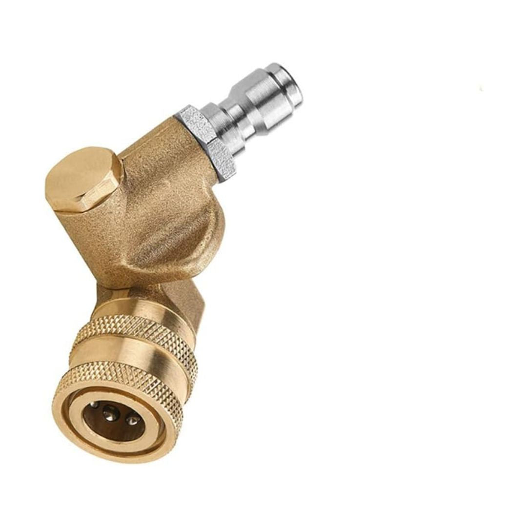 Brass Pivoting Coupler|Adaptor for High Pressure Washer Tips 1/4 Inch Quick Disconnect 180 Degree 5 Adjustable Angles for Clean Tool