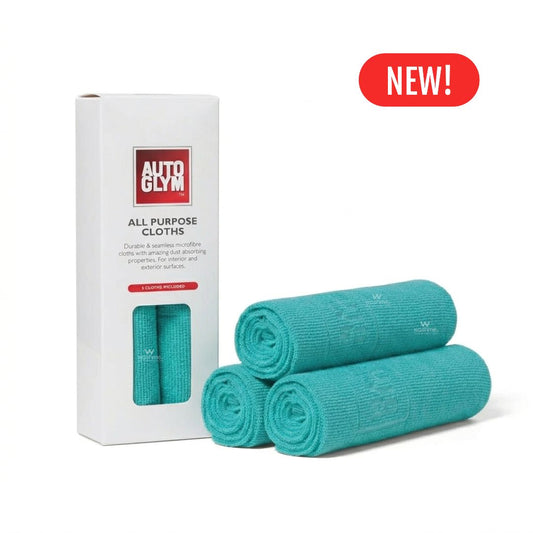 Autoglym all-purpose cloths with packaging on a white background