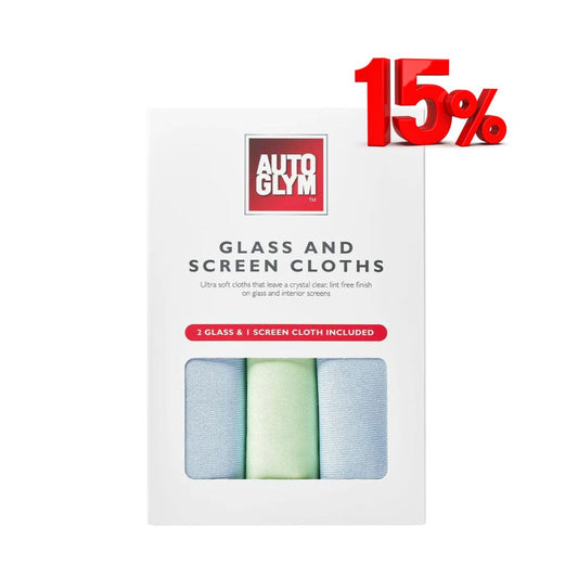 The new, 2024 Glass and Screen cloths are ultra soft cloths that leave a crystal clear, lint free finish on glass and interior screens. The Autoglym Glass and Screen Cloths are high-quality cloths perfect for achieving a crystal clear, lint free finish on your windows, interior screens, and any other glass surfaces. Autoglym Ireland
