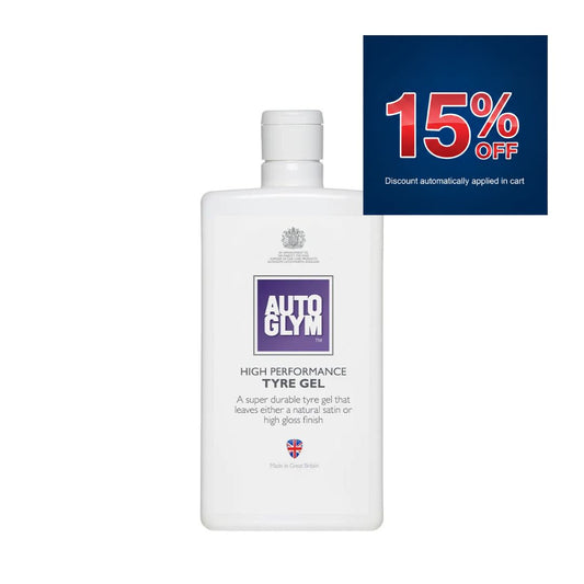 15% off Autoglym High Performance Tyre Gel. Best Tyre dressing. Long last tyre shine. Meguires Endurance Tyre Gel. Autoglym Cork Ireland