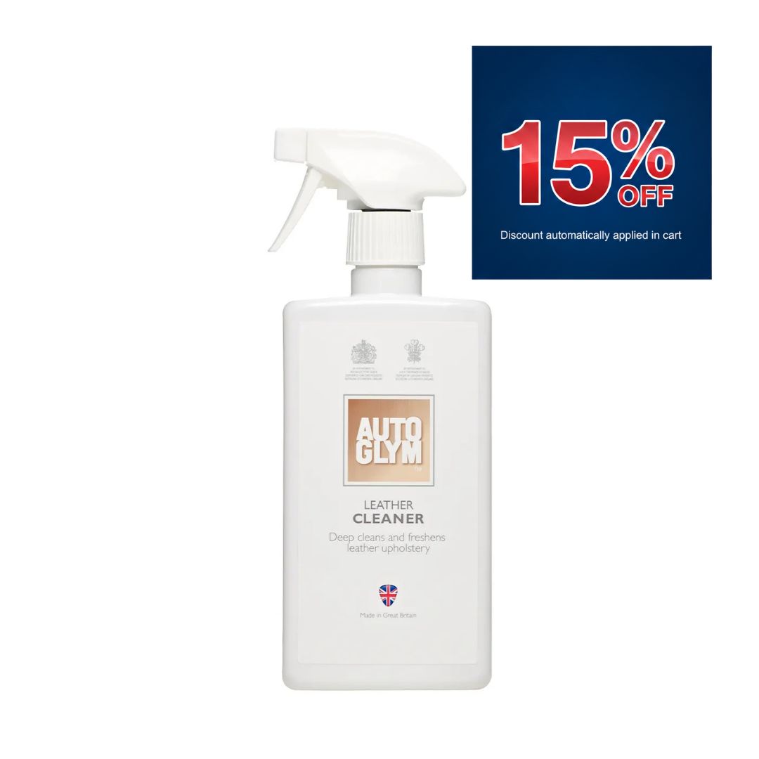 15% off Autoglym Leather Cleaner. Cleaner for leather seats and leather dashboard. ph neutral leather cleaner. safe leather cleaner. Autoglym Ireland, Autoglym Cork Ireland