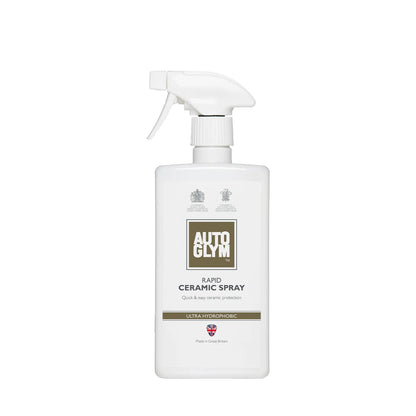 Autoglym Ceramic Spray. Autoglym Cork Ireland. White bottle with golden label. Ultra Hydrophobic. water beading