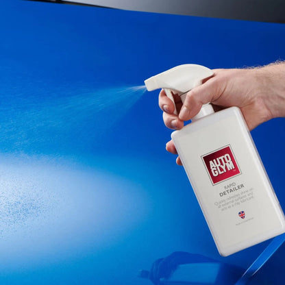 Autoglym Rapid Detailer Quick Detailer and Clay Lube 500ml applied to blue car