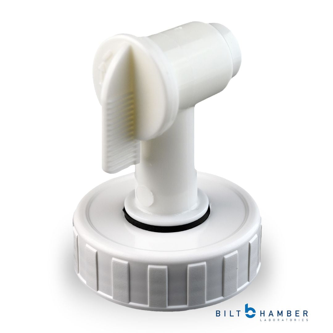 Official Bilt Hamber Drum Tap to fit the 5L Bilt hamber canister. Bilt Hamber Ireland. White drum tap for Bilt Hamber Auto-foam, wheel cleaner, surfex HD