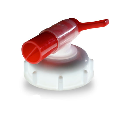 Red and white drum tap with Bilt Hamber Laboratories logo on a white background