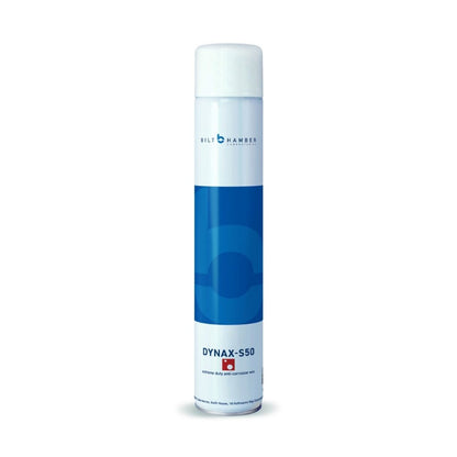 A white aerosol can of Bilt Hamber DYNAX-S50 with a prominent blue graphic band on the front, set against a plain white background.