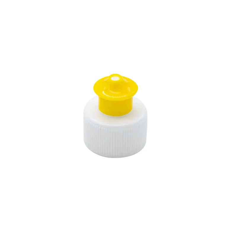 bottle cap squeezer yellow. ideal or polishing and shampoo. easy dosage for chemicals.