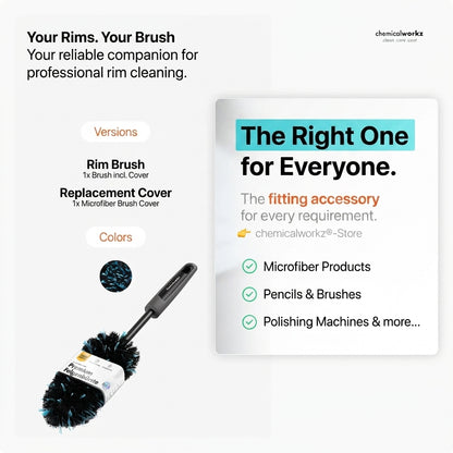 Chemicalworkz Flat Microfibre Wheel Brush with Washable Cover
