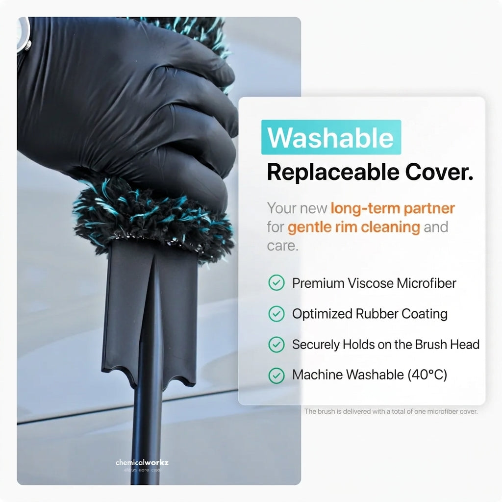 Chemicalworkz Flat Microfibre Wheel Brush with Washable Cover 2026