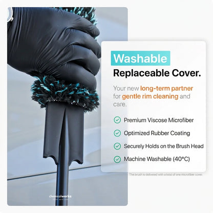 Chemicalworkz Flat Microfibre Wheel Brush with Washable Cover 2026