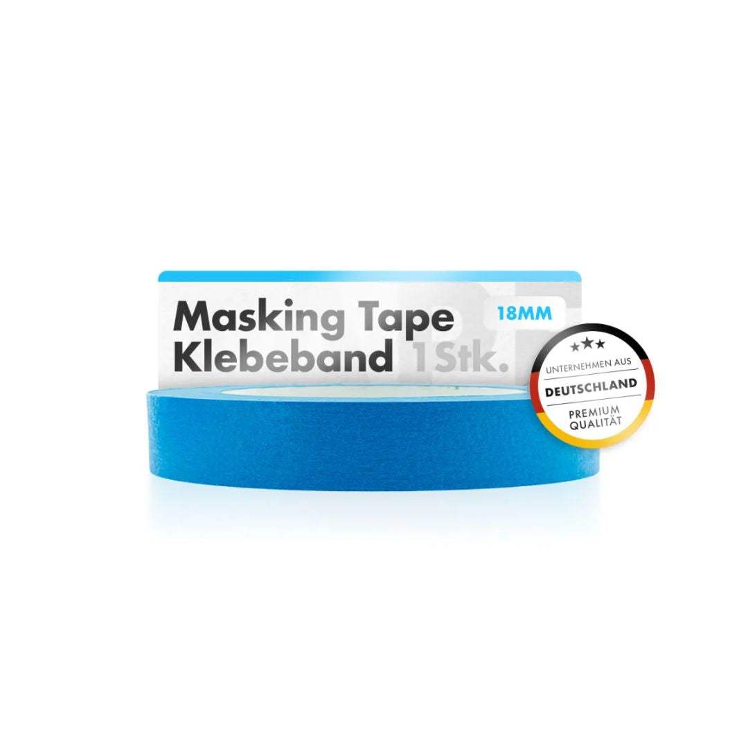 Blue Chemicalworkz masking tape and 'Deutschland Premium Qualität' on a white background.
