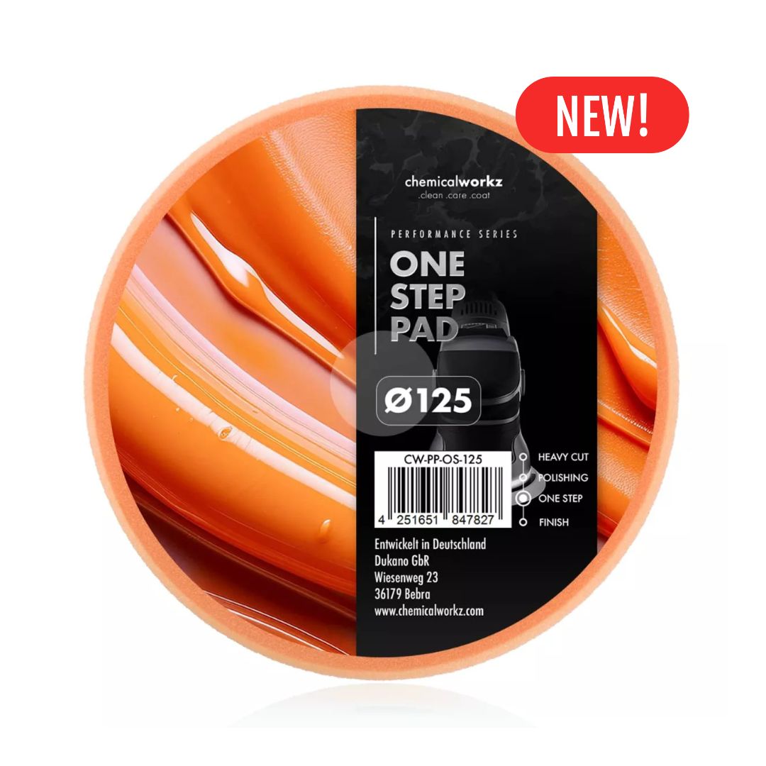 Chemicalworkz Polishing Pad 125 mm (5") - One Step Orange with new label