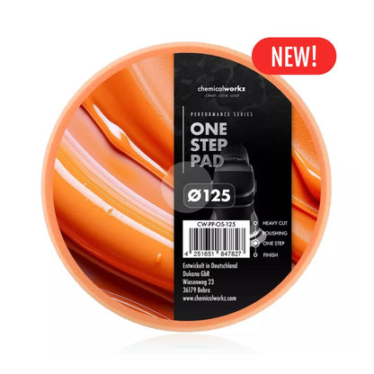Chemicalworkz Polishing Pad 125 mm (5") - One Step Orange with new label