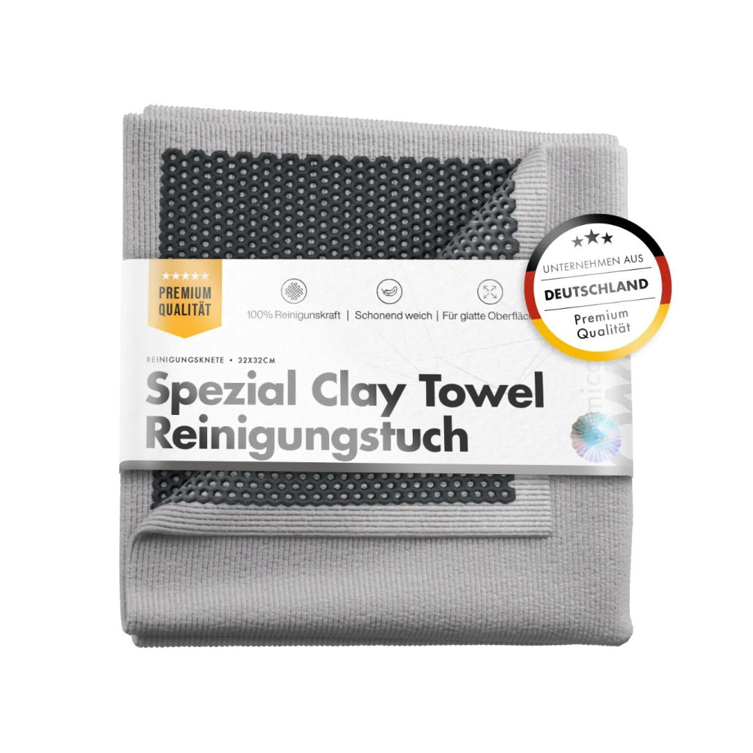 Grey Chemicalworkz clay towel with packaging on a white background