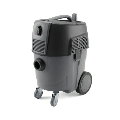 Chemicalworkz grey industrial vacuum cleaner on a white background. Wet and dry hoover vacuum