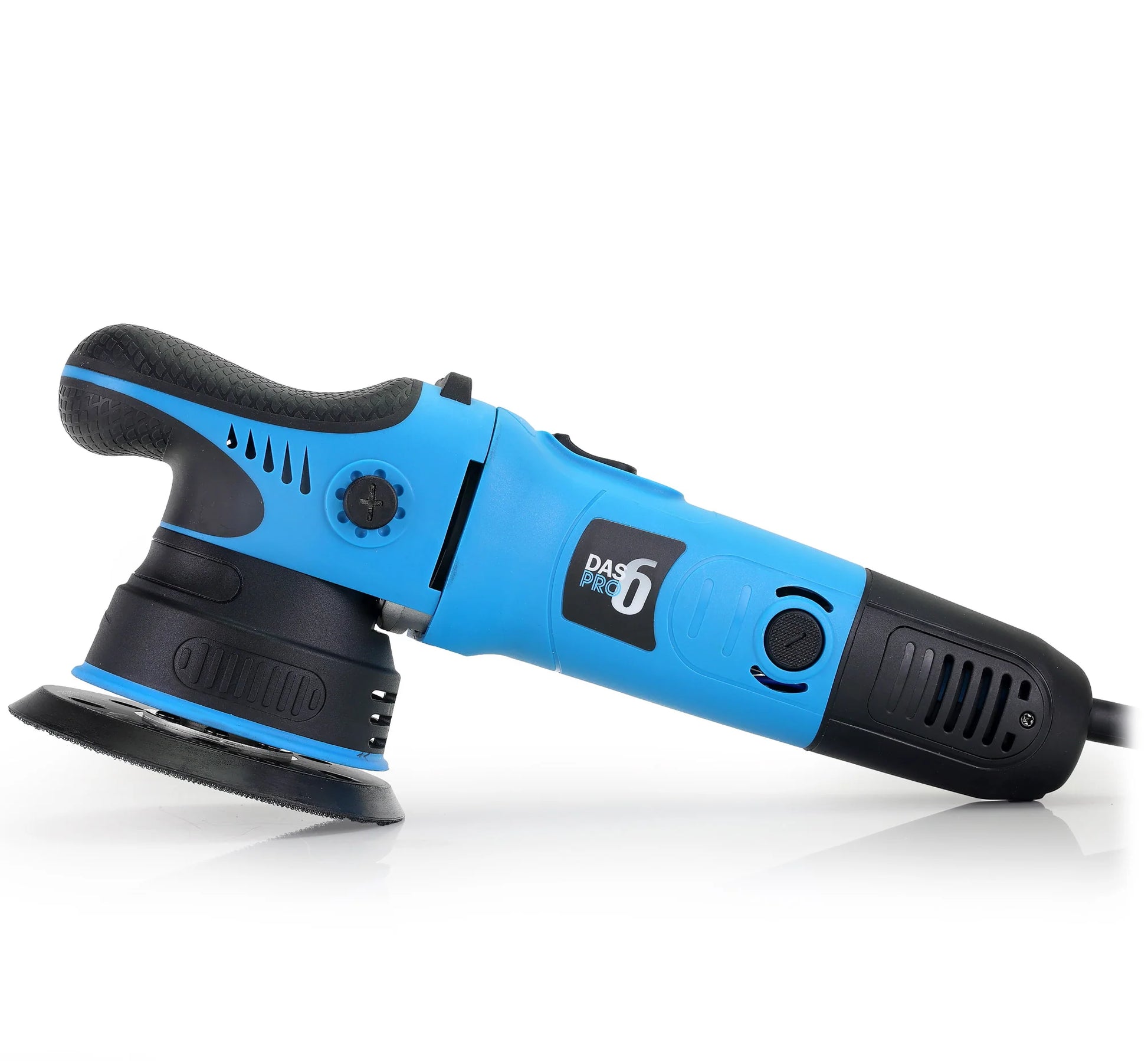 DAS-6 Pro Dual Action Polisher (9mm orbit). blue polisher with pads, backing plate and carry case. DAS polisher Ireland