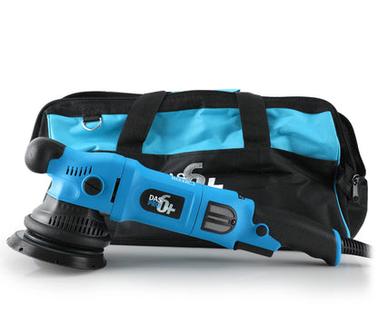 DAS-6 Pro Plus Dual Action Polisher (15mm orbit). blue polisher with pads, backing plate and carry case. DAS polisher Ireland