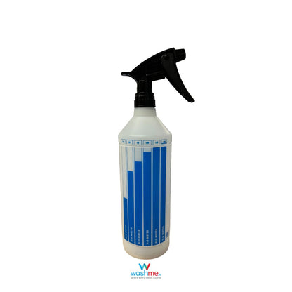 Spray bottles with Heavy Duty Tigger for interior cleaner. Glass Spray bottle. Wheel Cleaner spray bottles. Canyon Spray Trigger. Dilution Measuring Bottle Blue, Red and Green. Dilution Calculation. Labocosmetica Cork Ireland