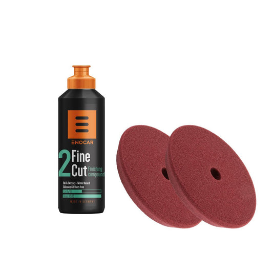 EWOCAR Fine Cut with Burgundy Finish Pads Bundle EWOCAR