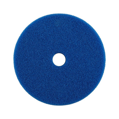 Blue Ewocar foam pad with a central hole on a white background