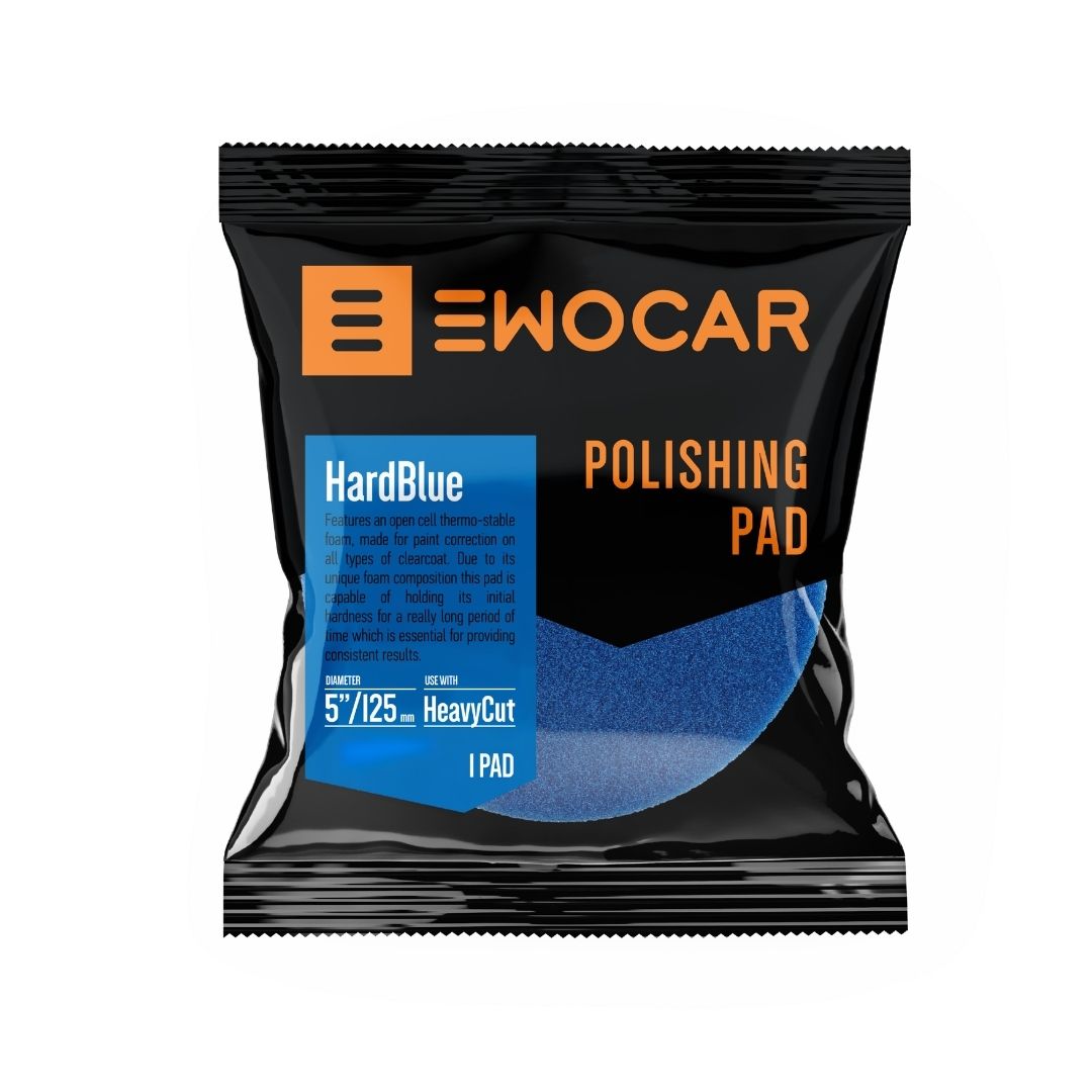 EWOCAR polishing pad packaging with black and orange design on a white background