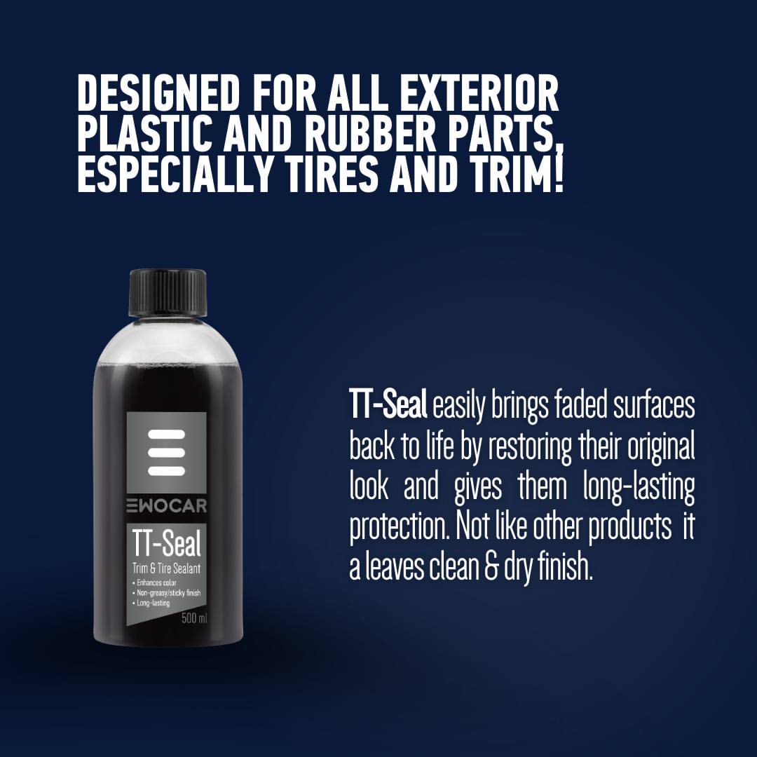 Bottle of Ewocar TT-Seal on a dark blue background with text about its use.