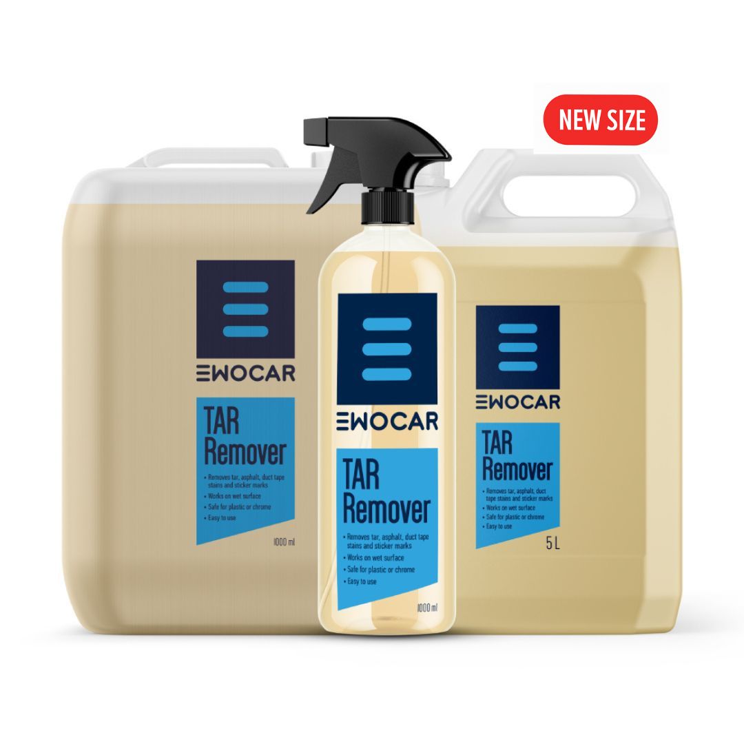 EWOCAR Tar & Adhesive Remover 1L, 5L and 20L Bottle. EWOCAR Ireland with new size lable