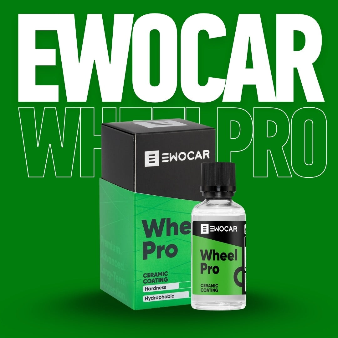 EWOCAR Wheel Pro ceramic coating product on a green background