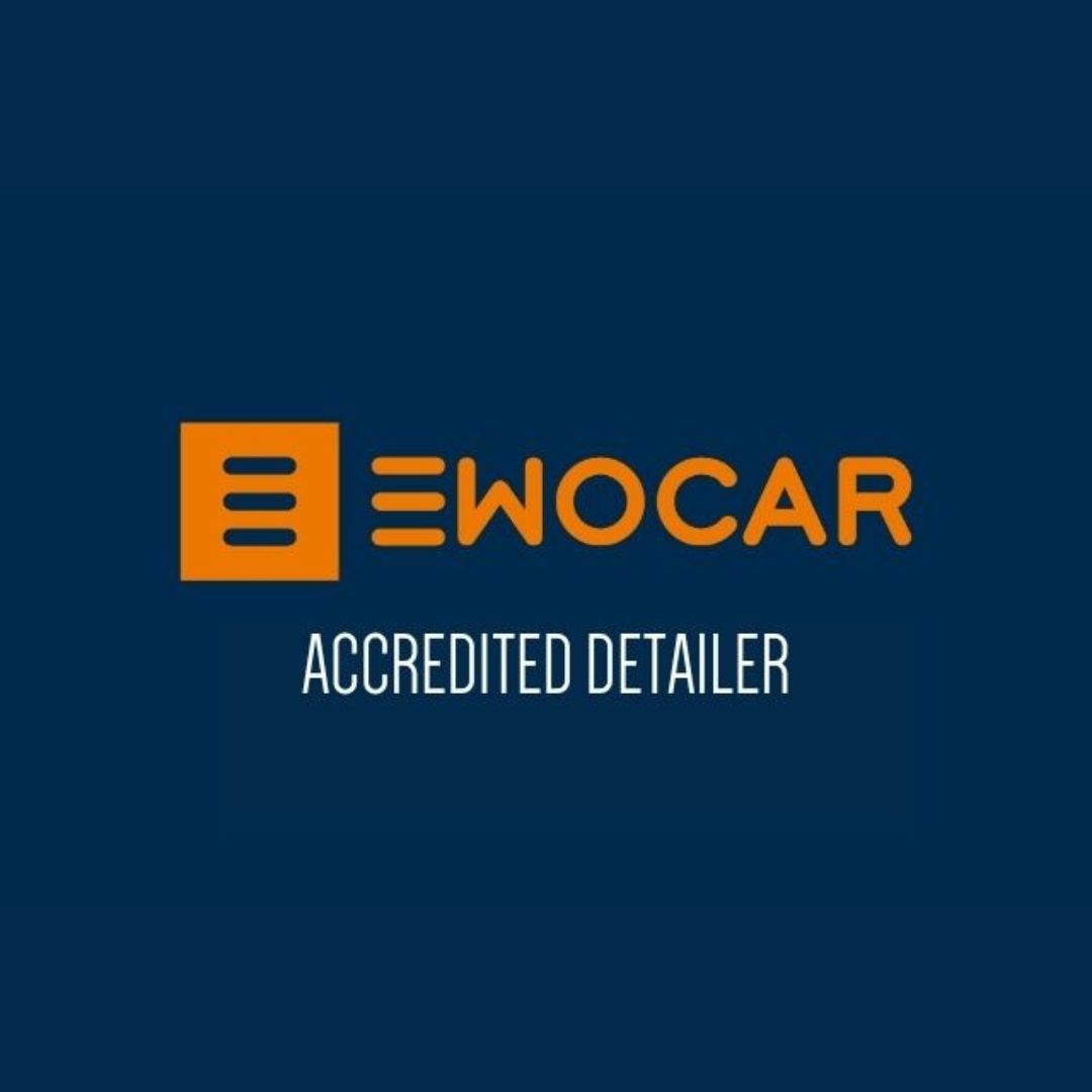 EWOCAR Ireland accredited detailer logo on a blue background