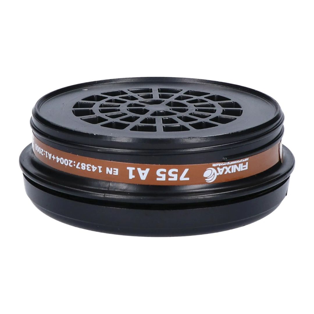 A black circular mechanical filter element with a brown band featuring white text, including the brand 'FINX' and model '755 A1', shown on a plain white background.