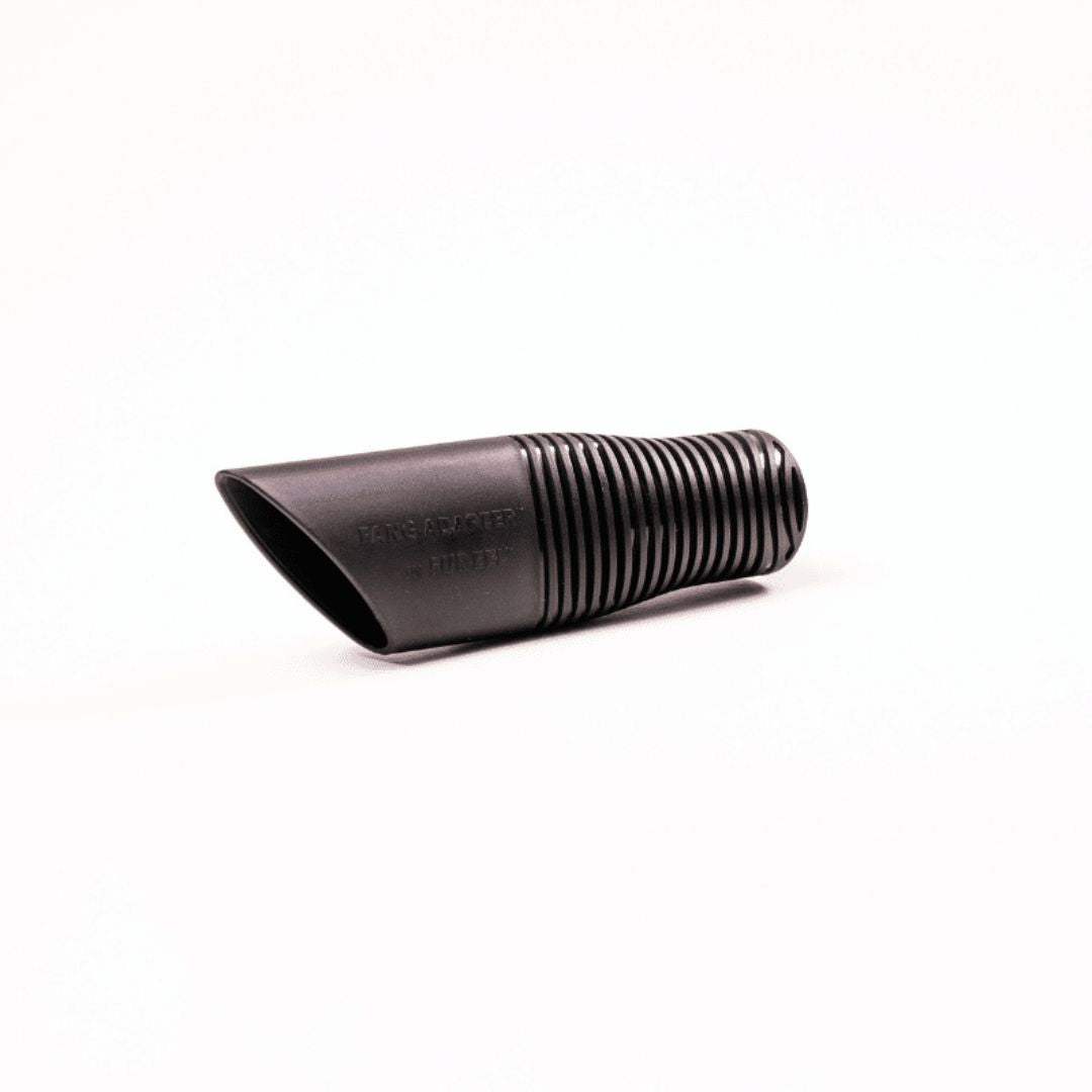 Black rubber hose fitting Fur eel pet hair  on a white background