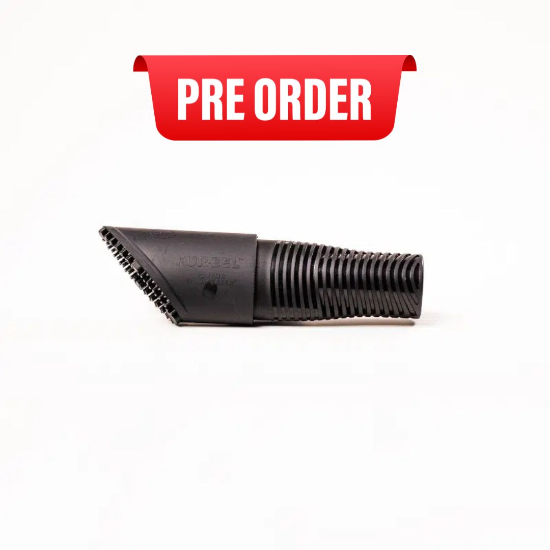 Black Fur eel pet hair  with 'PRE ORDER' label on a white background
