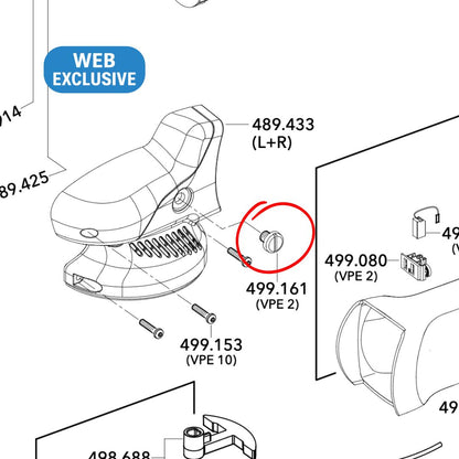 Technical diagram of a flex polisher mechanical component with labeled parts and measurements.