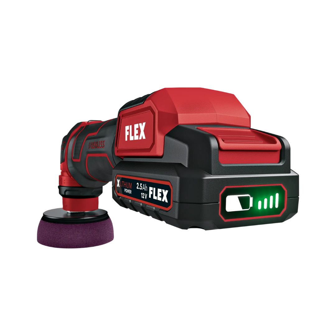 Red and black Flex PXE 80 with 'FLEX' branding on a white background