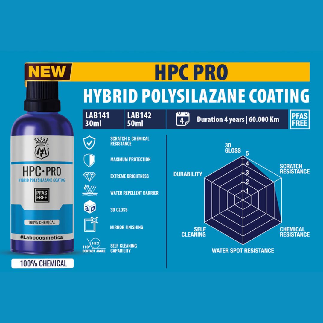 Labocosmetica HPC Pro ceramic coating. 4 years coating for professional. Mobile detailer ceramic coating. Labocosmetica Ireland