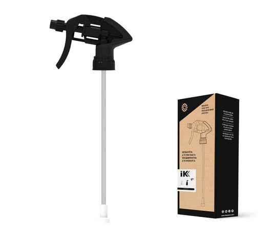 Official IK replacement trigger sprayers in a box of 5.

These triggers came with the black IK Multi TR1 sprayer and are ideal for disinfectants, pH neutral products, alcohols, alkalis and ketones. Limited used with diluted acid